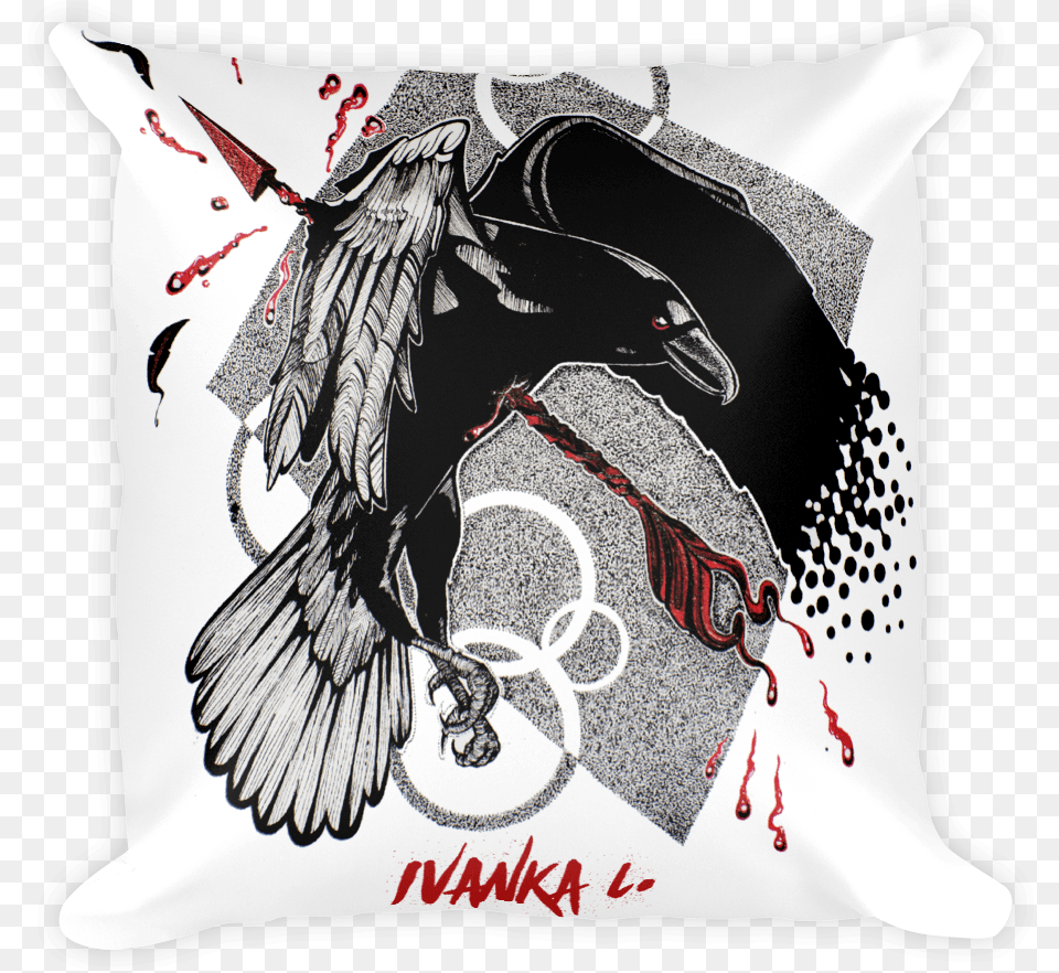 Crow Arrow Impact Square Print Pillow By Ivanka Collado Stallion, Cushion, Home Decor, Animal, Beak Free Png Download