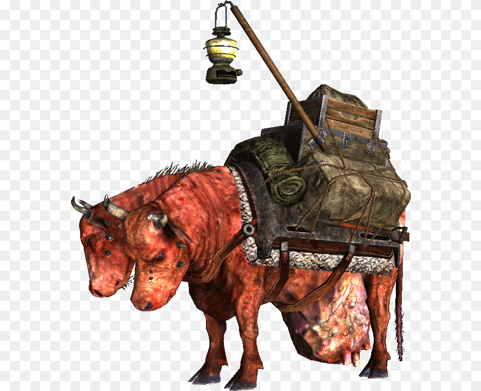 Crow Clipart Fallout Jpg Brahmin Fallout Fan Art, Animal, Bull, Mammal, Lamp Free Transparent Png
