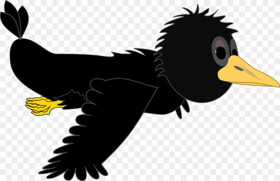 Crow In Flight Wings Down Clipart, Animal, Beak, Bird, Blackbird Png