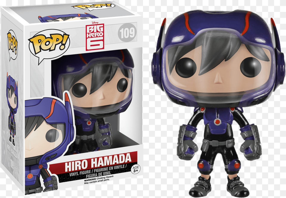 Crow Pop Big Hero Six Funko Hiro Hamada Pop Vinyls, Helmet, Toy, Person, Face Free Png Download