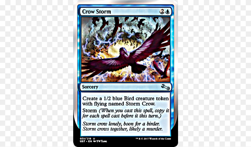 Crow Storm Unstable English Foil Animate Library Unstable Mtg, Advertisement, Poster, Animal, Beak Png Image