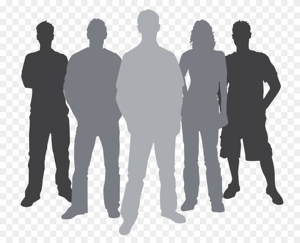 Crowd Clipart High Population Silhouette Of Person Standing, People, Adult, Male, Man Free Png Download