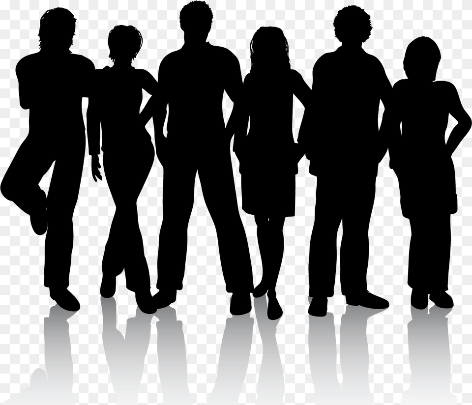 Crowd Clipart Mass Person Friends Silhouette, People Free Transparent Png