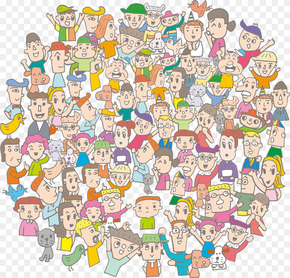 Crowd Of People Clipart, Art, Collage, Baby, Person Png