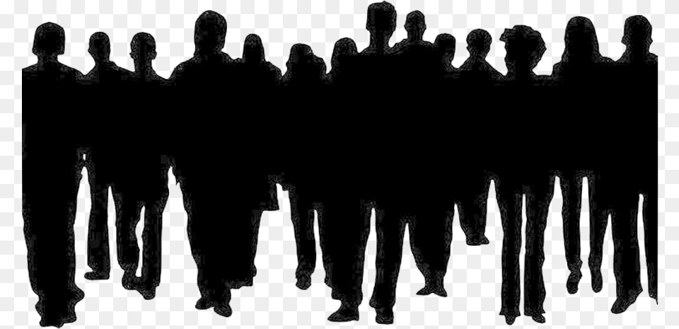 Crowd Of People Silhouette, Person, Text, Adult, Male Free Transparent Png