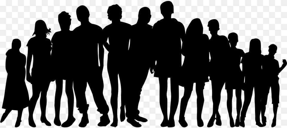 Crowd People Images Download Family And Friends Silhouette, Gray Free Transparent Png