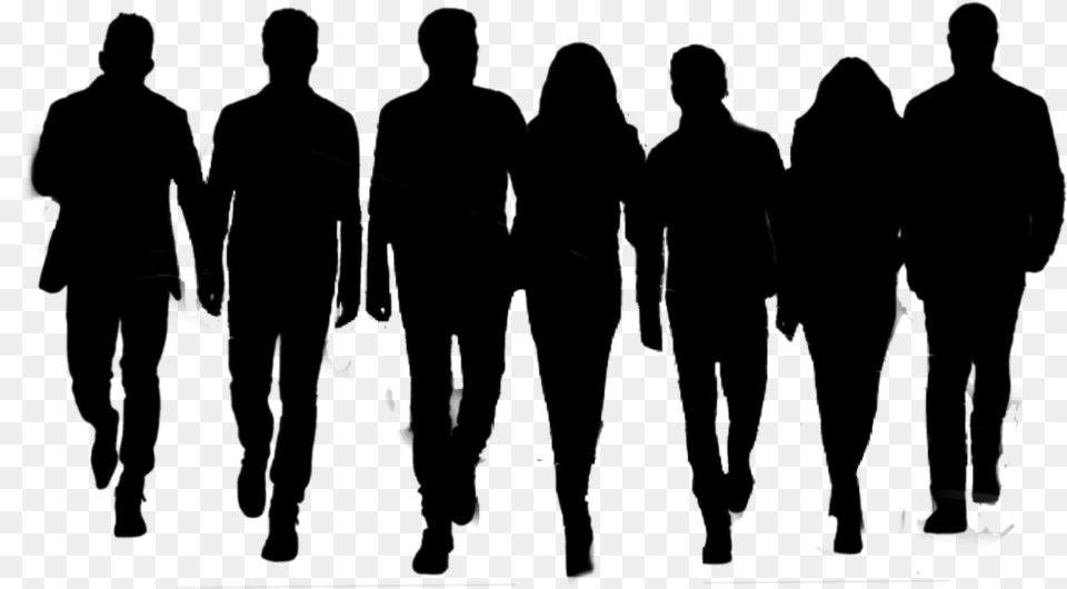 Crowd People Outline Friends Silhouette, Gray Free Png
