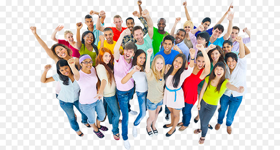 Crowd Roar Party Celebration People Equality Large Group Of Friends, Person, Clothing, Pants, Adult Free Png Download