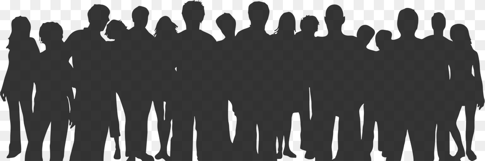 Crowd Silhouette Clipart Many People Silhouette, Person, Adult, Male, Man Png