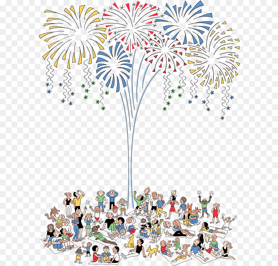 Crowd Watching Fireworks, Art, Person, People Free Transparent Png