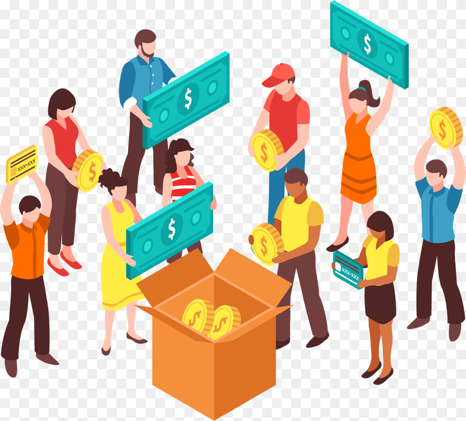 Crowdfunding, Box, Adult, Person, Man Free Transparent Png