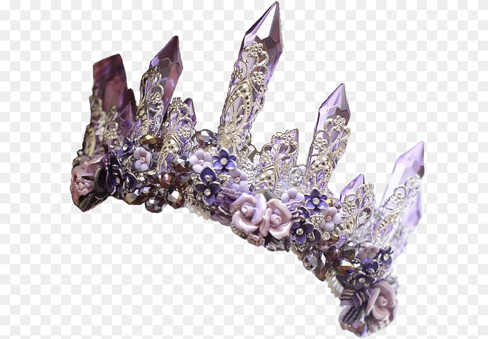 Crown Amythest Gemstones Lovelypngs Usewithcr Purple Crystal Crown, Accessories, Jewelry, Chandelier, Lamp Png Image