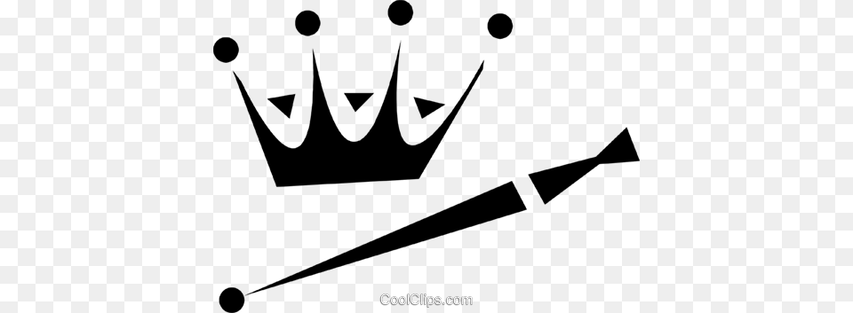 Crown And Scepter Royalty Vector Clip Art Illustration, Accessories, Jewelry, Animal, Fish Free Png