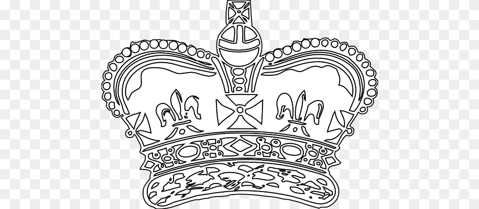 Crown Black White Line Art 555px Britain Crown Coloring Pages, Accessories, Jewelry Free Png Download