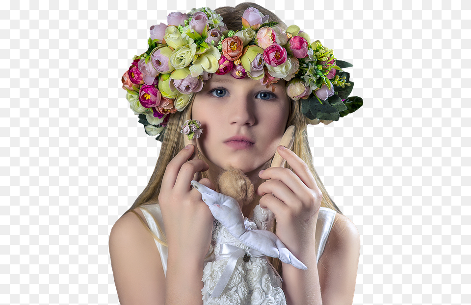 Crown Boy Flower Female Child Pretty Picturesboss, Adult, Wedding, Plant, Person Free Png Download