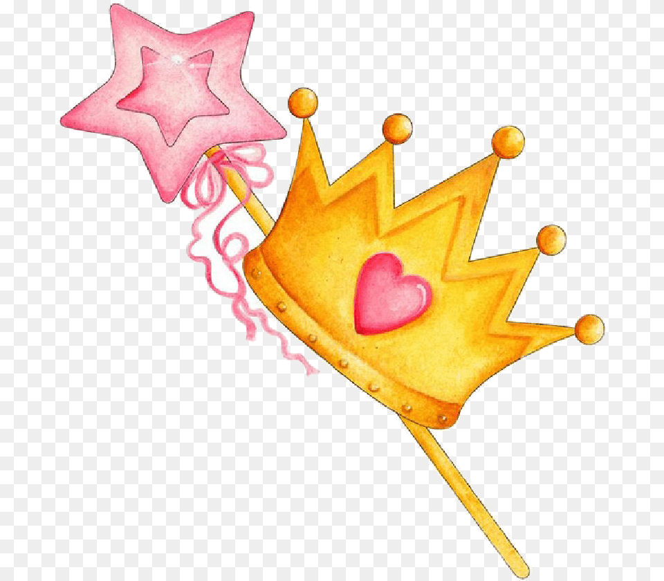 Crown Cartoon Princess Clipart Clipartfest Princess Crown And Wand Clipart, Food, Sweets, Baby, Person Free Transparent Png