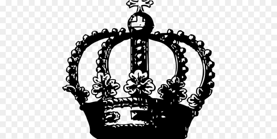 Crown Clipart Scepter Black And White Crown, Gray Free Png Download