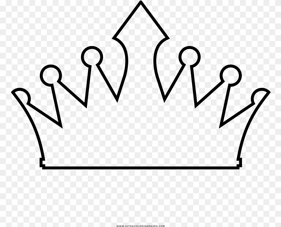 Crown Coloring Page, Gray Png Image