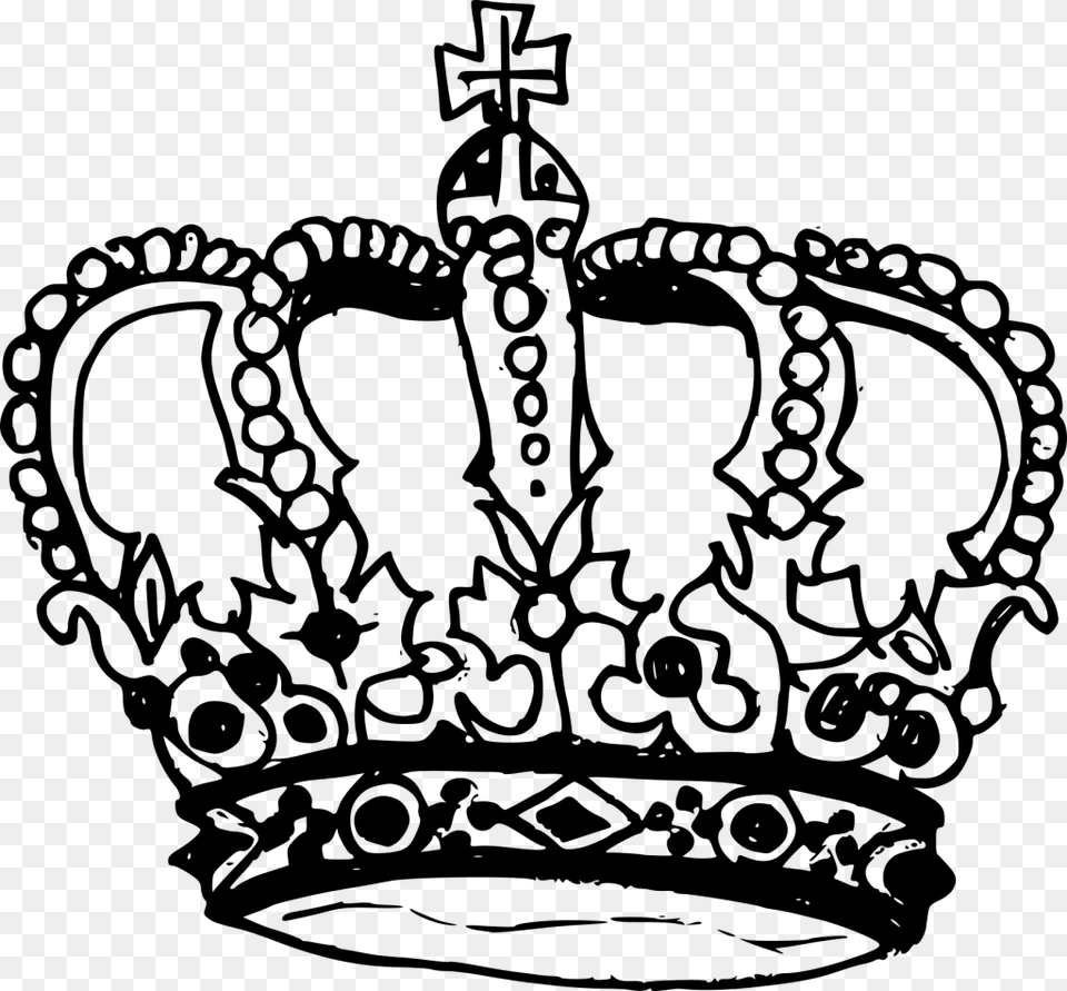 Crown Drawing, Gray Png Image