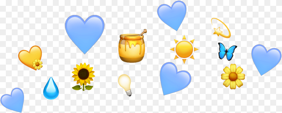 Crown Emoji Blue Yellow Crown Of Emoji Blue, Flower, Petal, Plant, Balloon Png Image