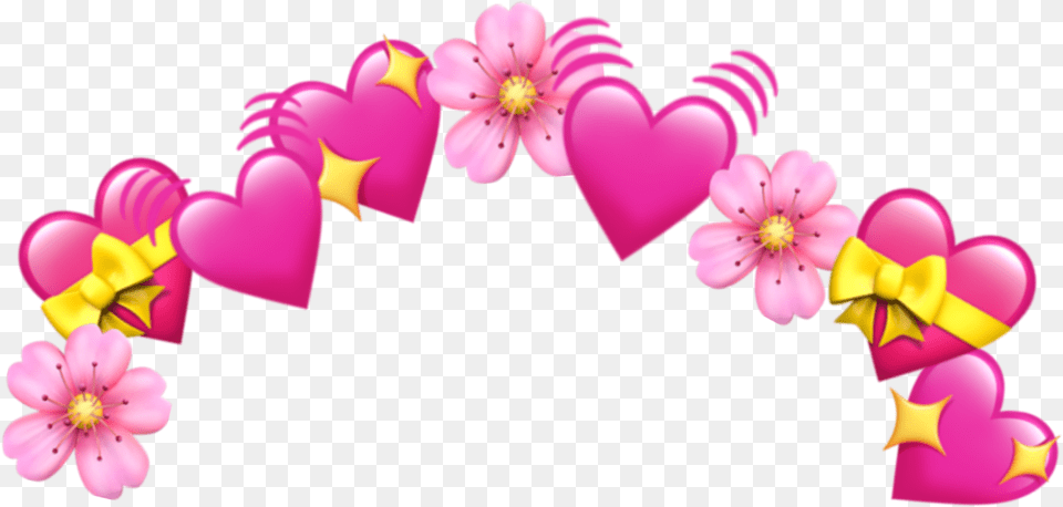 Crown Emoji Tumblr Heart Hearts Pink Pink Smiley Heart, Flower, Plant, Accessories, Flower Arrangement Free Png