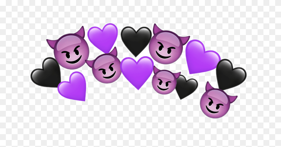 Crown Evil Evils Crowns Black Purple Heart Hearts Black Transparent Purple Heart Png Image