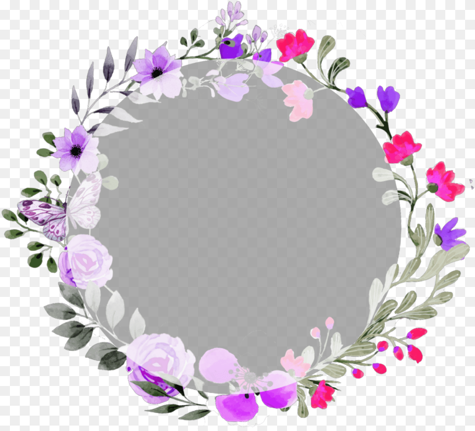 Crown Flower Flowers Circle Ftestickers Icon, Art, Floral Design, Graphics, Pattern Png