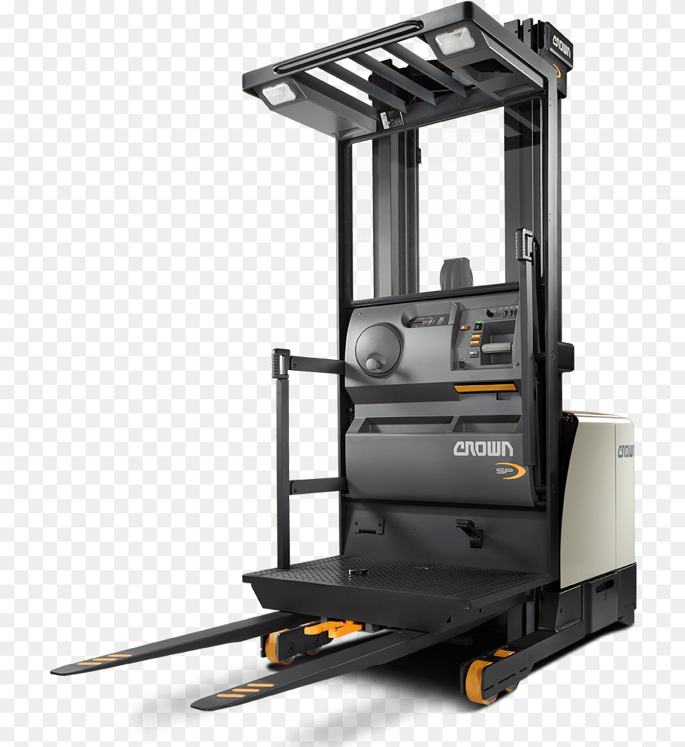 Crown Fork Stand Up Lift Crown Order Picker Sp, Machine, Forklift, Car, Transportation Png Image