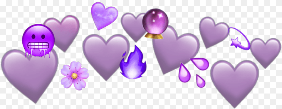 Crown Ftestickers Freetoedit Remixit Heart, Purple Png Image