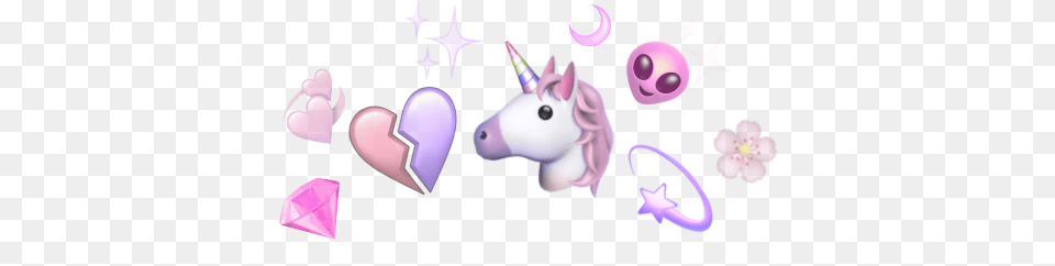 Crown Halo Unicorn Alien Pink Pinkalien Pinkunicorn Heart, Purple Png Image