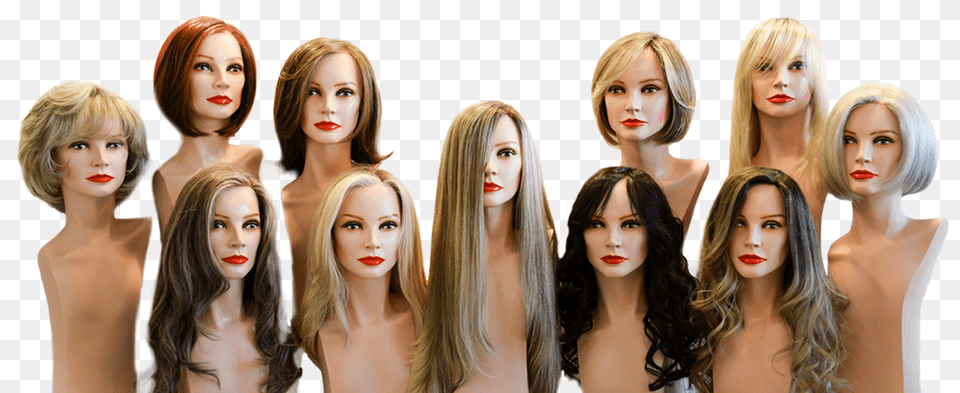 Crown Heads With Different Styled Hair Units Mannequin, Adult, Doll, Female, Person Png