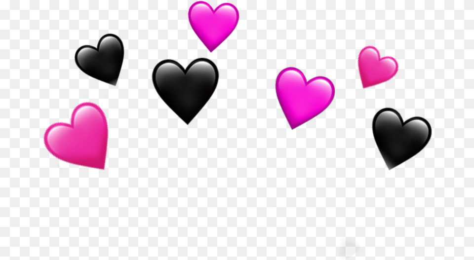 Crown Heart Hearts Emoji Black Pink Purple Kawaii Heart Free Png Download