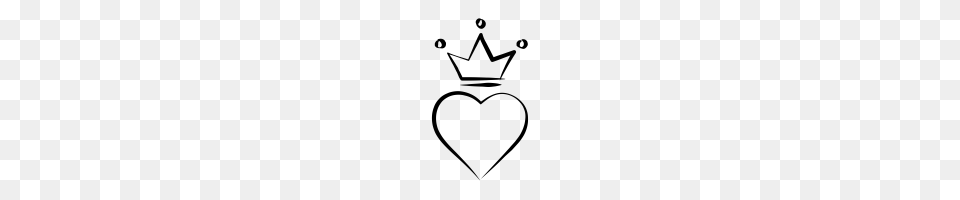 Crown Heart Icons Noun Project, Gray Free Png Download