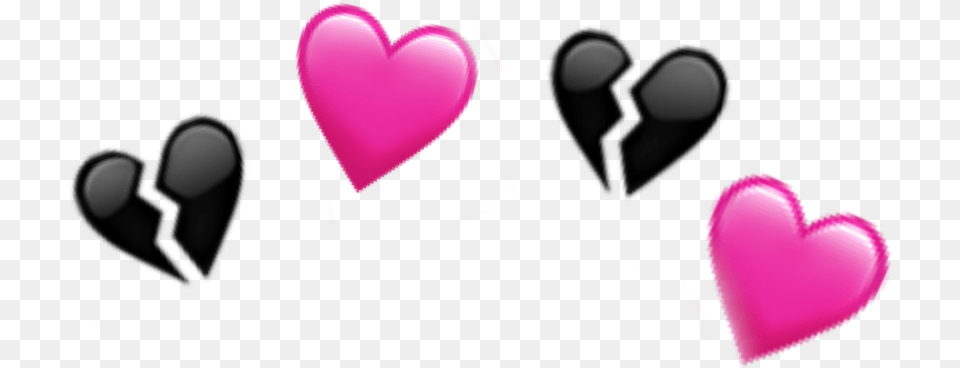 Crown Heartcrown Black Blackheart Pinkheart Pink Heart, Clothing, Glove Png Image