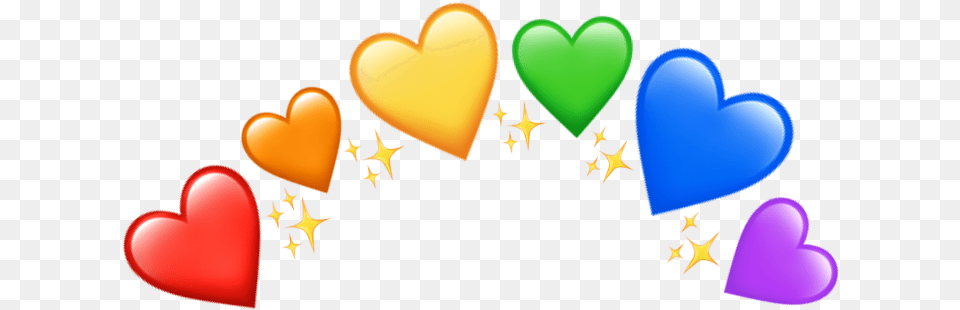 Crown Heartcrown Pride Rainbow Rainbowheart Glitter Heart Rainbow Heart Crown, Balloon, Symbol Png Image