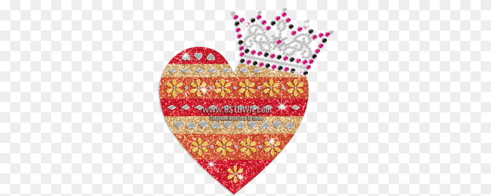 Crown Iron Transparent Blue Glitter Heart, Pattern Free Png