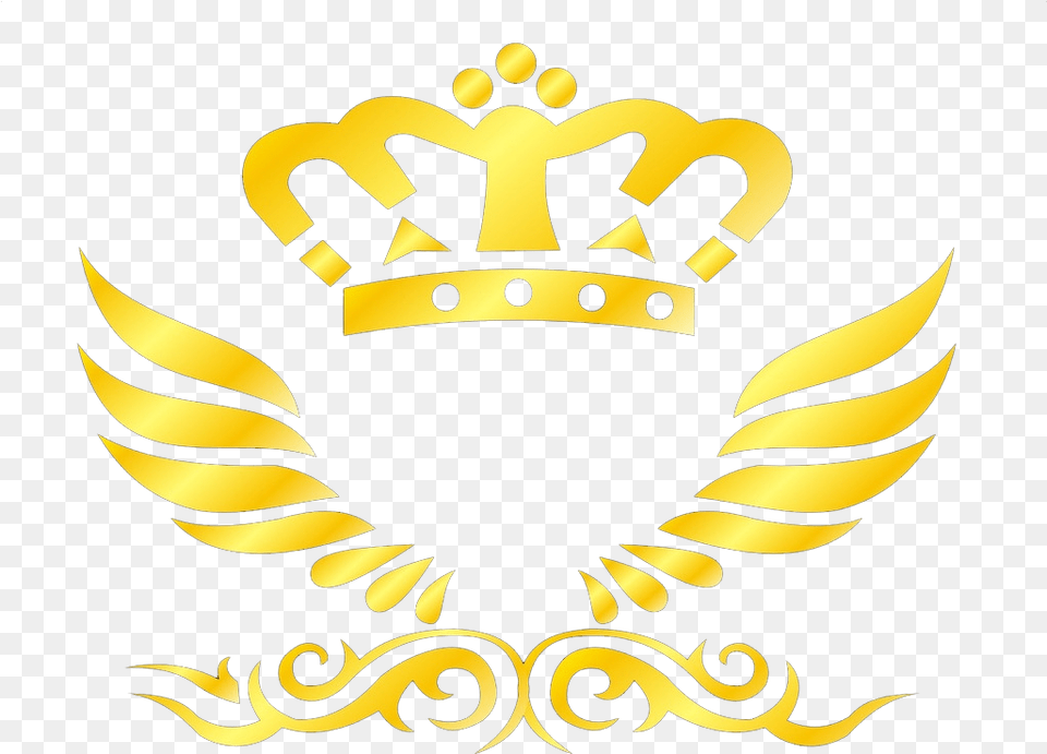 Crown Logo Gold Logo Sayap Warna Emas, Accessories, Emblem, Symbol, Jewelry Png Image