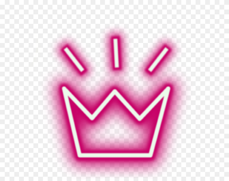 Crown Neon Lights Tumblr Aesthetic Crowns Crown Light Picsart, Purple, First Aid, Clothing, Glove Free Png Download
