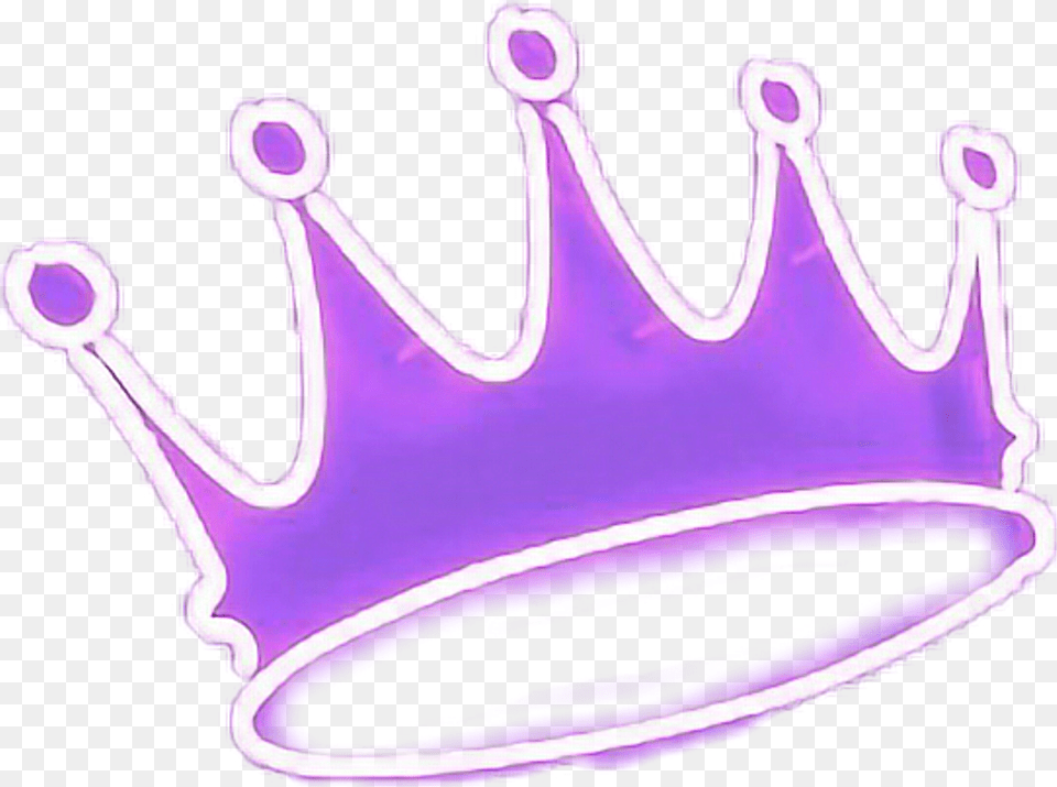 Crown Neon Purple King Queen Sexy Re Prince Princess Transparent Neon Crown, Accessories, Jewelry, Smoke Pipe Png Image