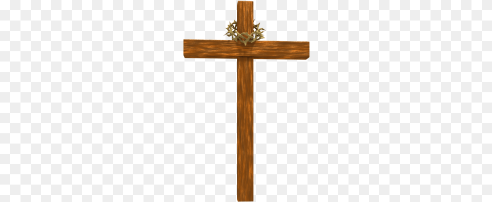 Crown Of Thorns And Cross With Background Wooden Cross Background, Symbol, Crucifix, Wood Free Png