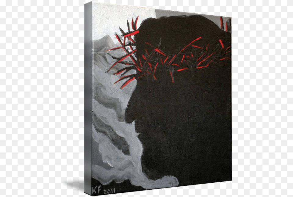 Crown Of Thorns By Kate Farrant Jesus Profile Crown Of Thorns Silhouette, Art, Painting, Modern Art, Person Free Transparent Png