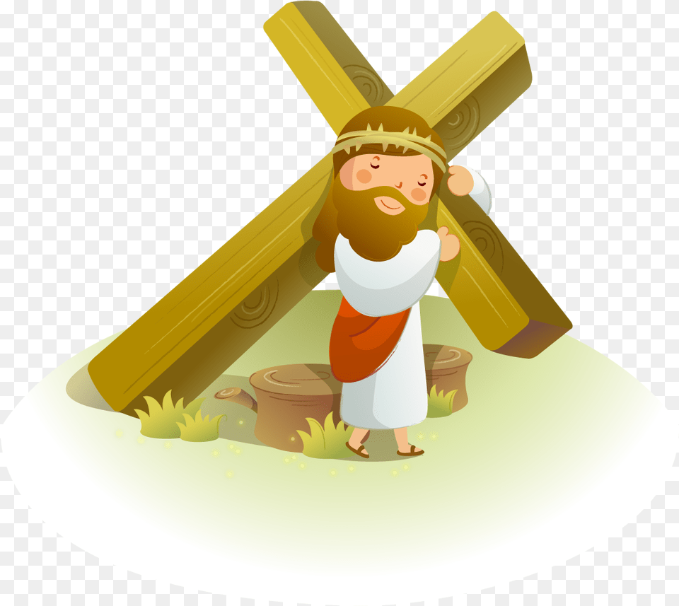 Crown Of Thorns Christianity Clip Art Jesus Y La Cruz Animado, Cross, Symbol, Bulldozer, Machine Free Png Download