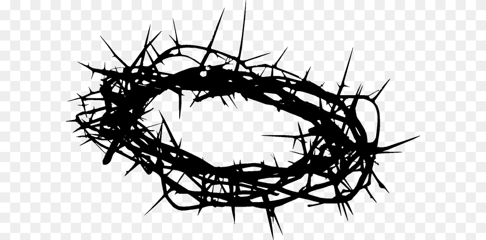 Crown Of Thorns Clip Art Image Christian Cross Prince Crown Of Thorns, Gray Png