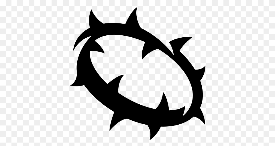 Crown Of Thorns Icon Free Of Game Icons, Gray Png