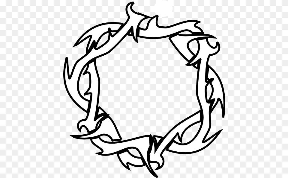 Crown Of Thorns Outline Clip Art Vector Clip Line Art, Stencil, Emblem, Symbol, Bonfire Png