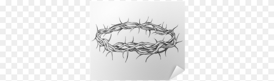 Crown Of Thorns Religious Symbol Hand Drawn Vector Crown Of Thorns Sketch, Art, Drawing, Wire, Barbed Wire Free Png
