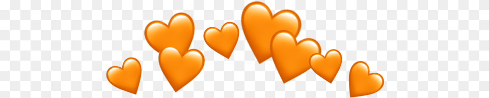 Crown Orange Hearts Emoji Freetoedit Heart, Fire, Flame Png