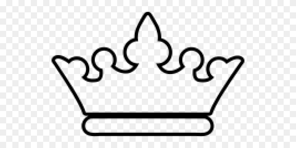 Crown Outline, Gray Free Transparent Png