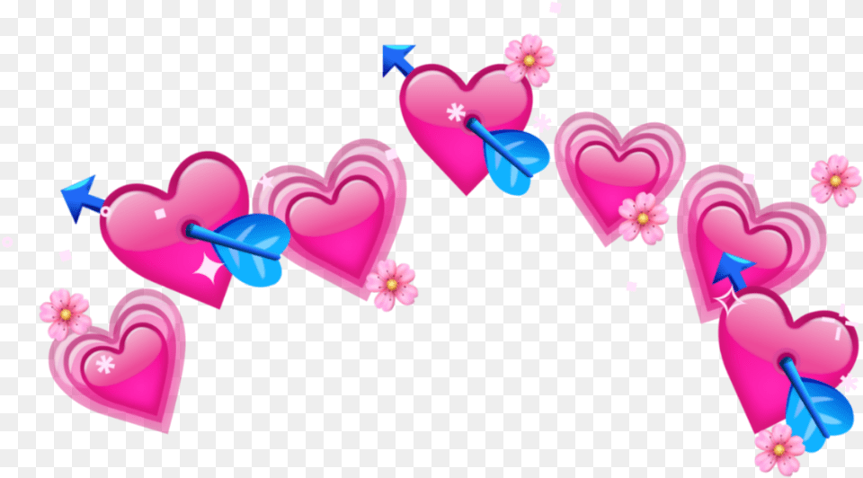 Crown Pink Heart Emoji Tumblr Flower Emoji Heart Crown, Art, Graphics, Dynamite, Weapon Png