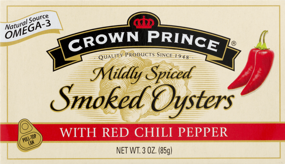 Crown Prince Mildly Spiced Smoked Oysters With Red, Food, Pepper, Plant, Produce Free Png